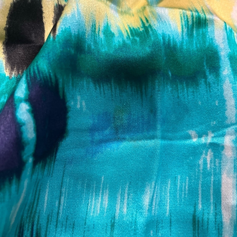 Banana Republic Blue and Yellow Watercolor midi skirt - Picture 6 of 8